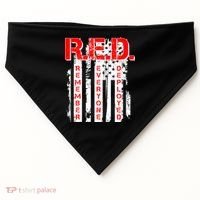 RED Remember Everyone Deployed Distressed Flag USA-Made Doggie Bandana thumb 0