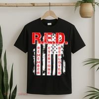 RED Remember Everyone Deployed Distressed Flag T-Shirt thumb 2