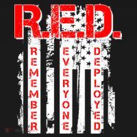RED Remember Everyone Deployed Distressed Flag T-Shirt thumb 7