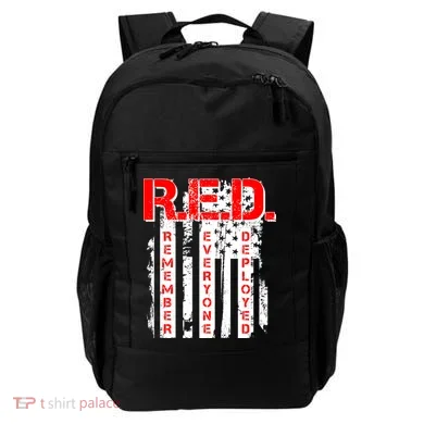 RED Remember Everyone Deployed Distressed Flag Backpack