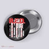 RED Remember Everyone Deployed Distressed Flag Button thumb 0