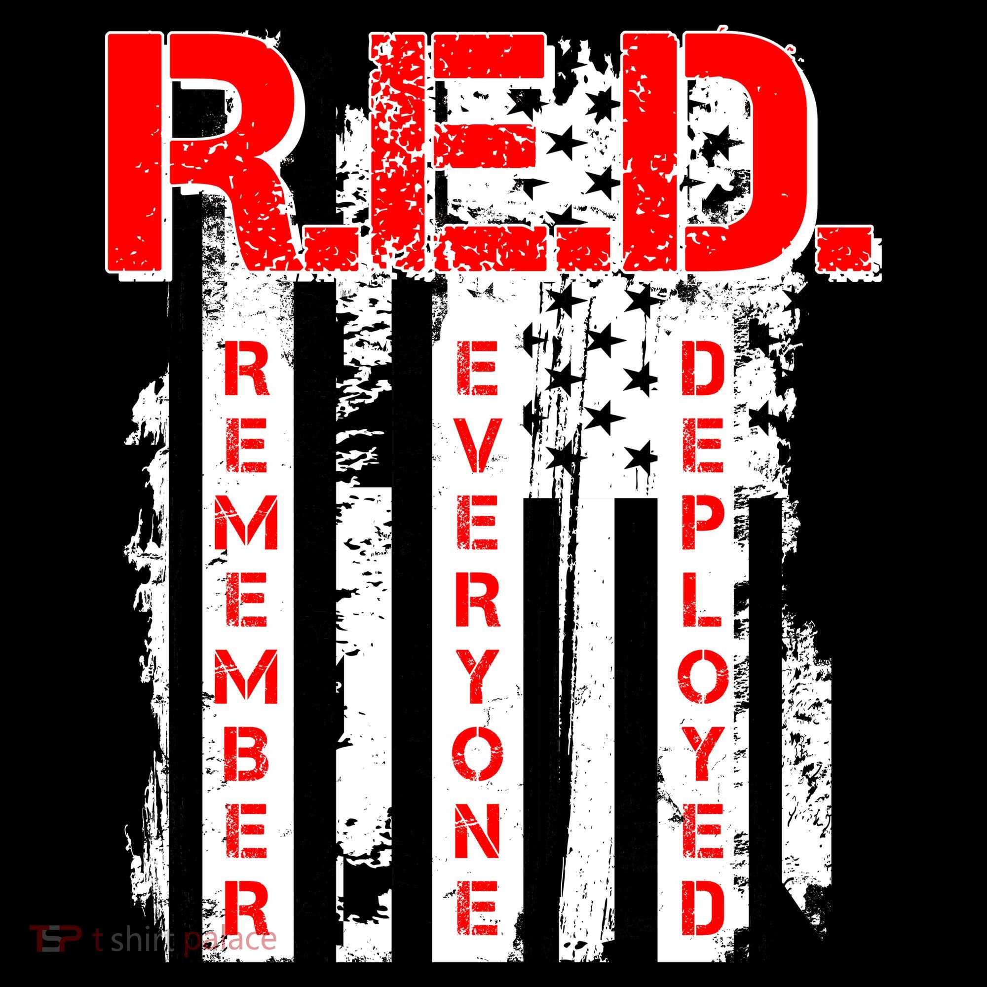 RED Remember Everyone Deployed Distressed Flag Button
