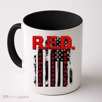 RED Remember Everyone Deployed Distressed Flag Coffee Mug thumb 0