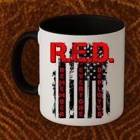 RED Remember Everyone Deployed Distressed Flag Coffee Mug thumb 2