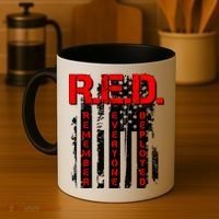 RED Remember Everyone Deployed Distressed Flag Coffee Mug thumb 4