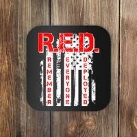RED Remember Everyone Deployed Distressed Flag Coaster thumb 0