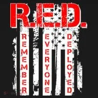 RED Remember Everyone Deployed Distressed Flag Polo thumb 3