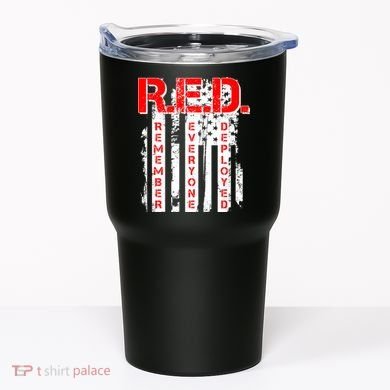 RED Remember Everyone Deployed Distressed Flag Tumbler