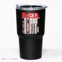 RED Remember Everyone Deployed Distressed Flag Tumbler thumb 0