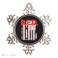RED Remember Everyone Deployed Distressed Flag Ornament thumb 0