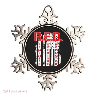 RED Remember Everyone Deployed Distressed Flag Ornament