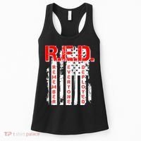 RED Remember Everyone Deployed Distressed Flag Women's Tank Top thumb 0