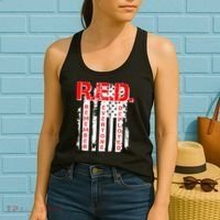 RED Remember Everyone Deployed Distressed Flag Women's Tank Top thumb 2