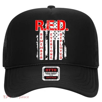 RED Remember Everyone Deployed Distressed Flag Hat