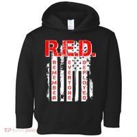 RED Remember Everyone Deployed Distressed Flag Toddler Hoodie thumb 0