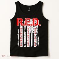 RED Remember Everyone Deployed Distressed Flag Tank Top thumb 2