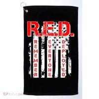 RED Remember Everyone Deployed Distressed Flag Golf Towel thumb 0