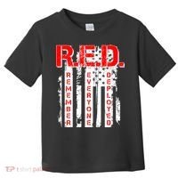 RED Remember Everyone Deployed Distressed Flag Toddler T-Shirt thumb 0