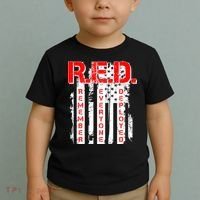 RED Remember Everyone Deployed Distressed Flag Toddler T-Shirt thumb 2