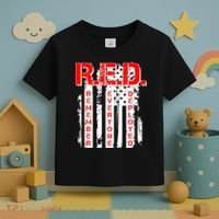 RED Remember Everyone Deployed Distressed Flag Toddler T-Shirt thumb 3
