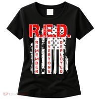 RED Remember Everyone Deployed Distressed Flag Women's T-Shirt thumb 0