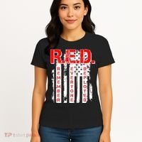 RED Remember Everyone Deployed Distressed Flag Women's T-Shirt thumb 4