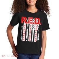 RED Remember Everyone Deployed Distressed Flag Kids T-Shirt thumb 2