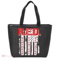 RED Remember Everyone Deployed Distressed Flag Tote Bag thumb 0