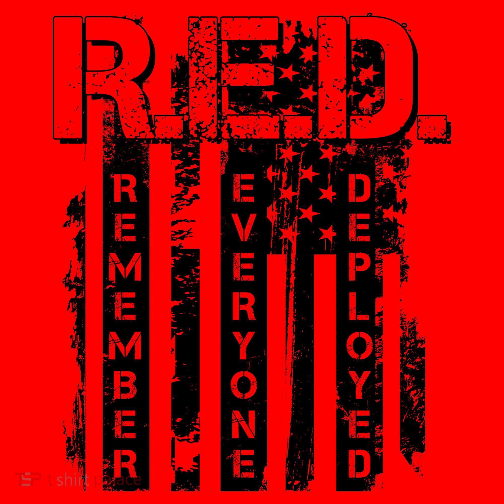RED Remember Everyone Deployed Distressed Flag Santa Hat