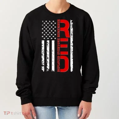 RED Remember Everyone Deployed Distressed US Flag Women's Sweatshirt