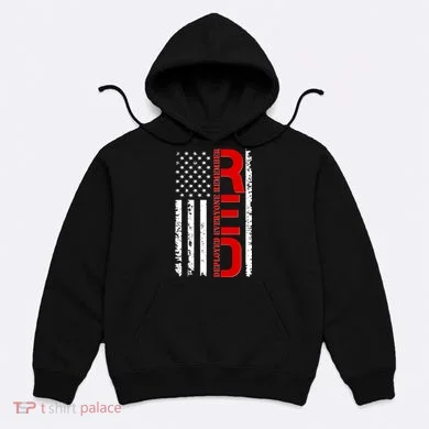 RED Remember Everyone Deployed Distressed US Flag Hoodie