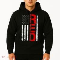 RED Remember Everyone Deployed Distressed US Flag Hoodie thumb 2