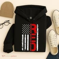 RED Remember Everyone Deployed Distressed US Flag Hoodie thumb 4