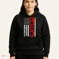 RED Remember Everyone Deployed Distressed US Flag Hoodie thumb 5