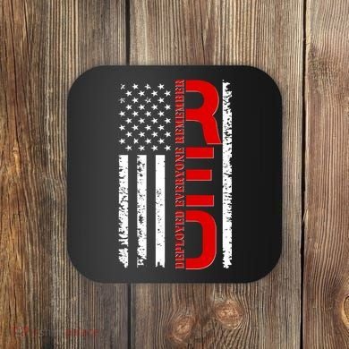 RED Remember Everyone Deployed Distressed US Flag Coaster