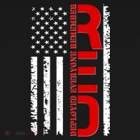 RED Remember Everyone Deployed Distressed US Flag Polo thumb 3