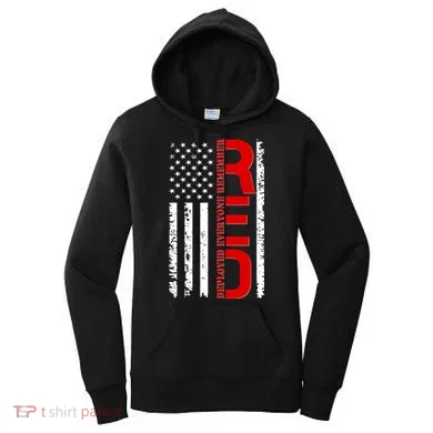 RED Remember Everyone Deployed Distressed US Flag Women's Hoodie