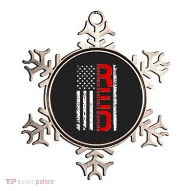 RED Remember Everyone Deployed Distressed US Flag Ornament