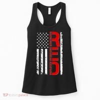 RED Remember Everyone Deployed Distressed US Flag Women's Tank Top thumb 0