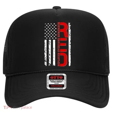 RED Remember Everyone Deployed Distressed US Flag Hat