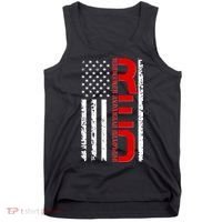 RED Remember Everyone Deployed Distressed US Flag Tank Top thumb 0