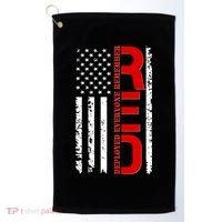 RED Remember Everyone Deployed Distressed US Flag Golf Towel thumb 0
