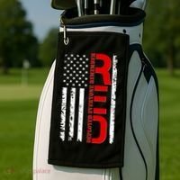 RED Remember Everyone Deployed Distressed US Flag Golf Towel thumb 2