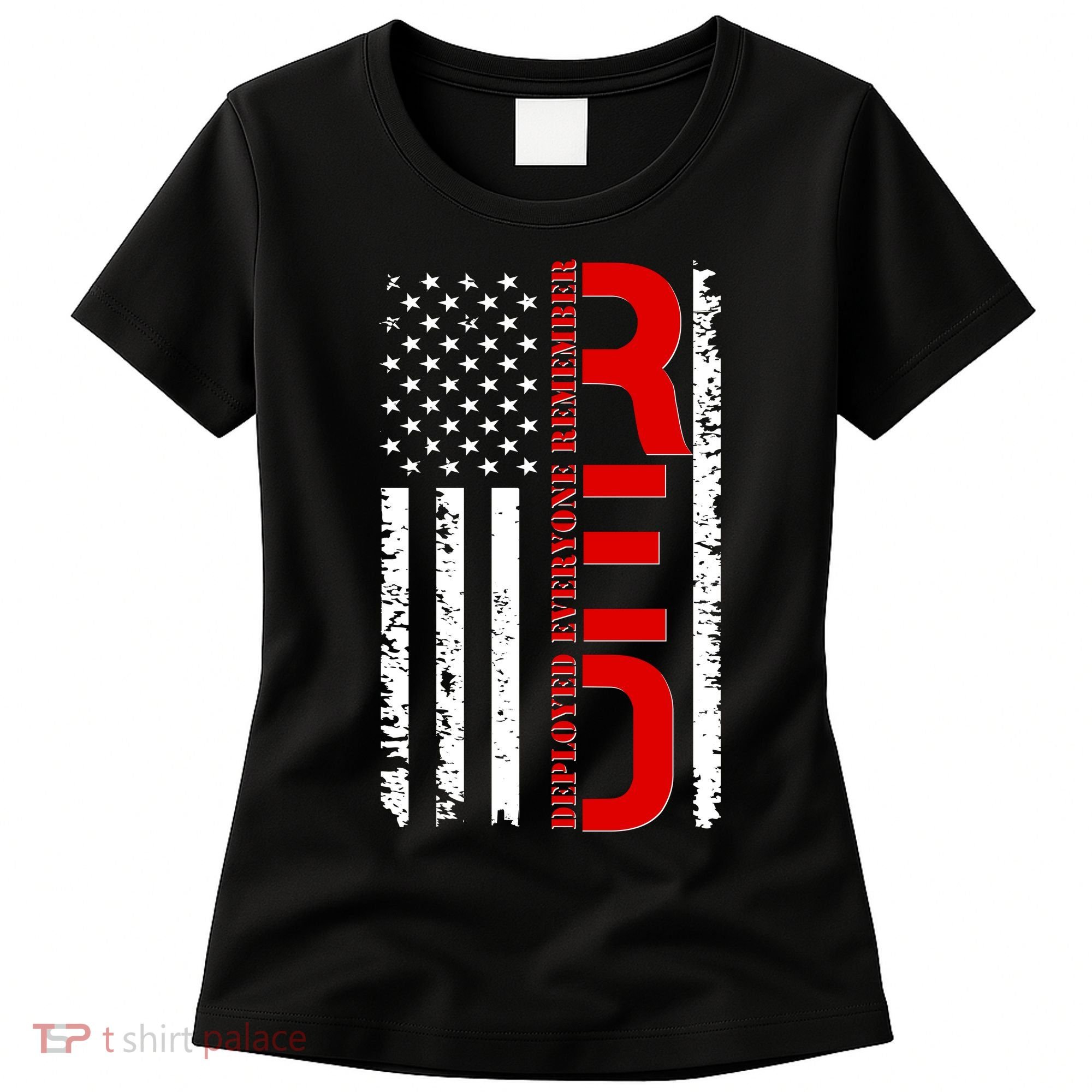 RED Remember Everyone Deployed Distressed US Flag Women's T-Shirt