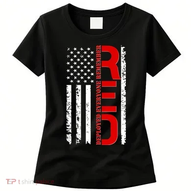 RED Remember Everyone Deployed Distressed US Flag Women's T-Shirt