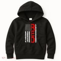 RED Remember Everyone Deployed Distressed US Flag Kids Hoodie thumb 0