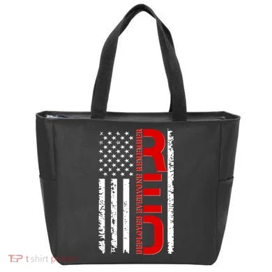 RED Remember Everyone Deployed Distressed US Flag Tote Bag