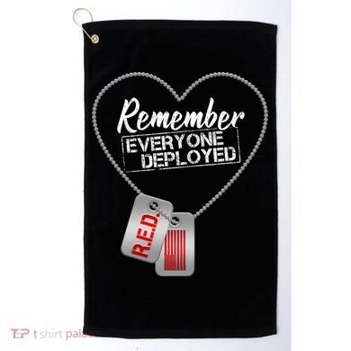 RED Remember Everyone Deployed Dog tags Golf Towel