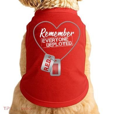 RED Remember Everyone Deployed Dog tags Doggie Tank