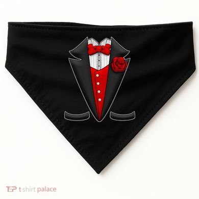 Red Rose Tuxedo USA-Made Doggie Bandana